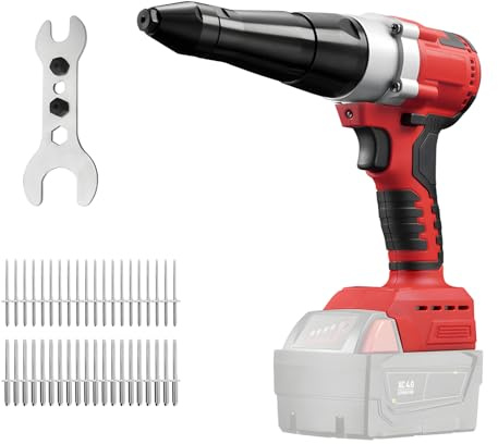 TALOEYH - Akku Nietzange Kompatibel für Milwaukee 18V Akku, 20,000N Nietpistole Bürstenlose Automatischer Elektrische Popnietenzange, für Ø3,2-4,8mm Blindnieten (Ohne Batterien)
