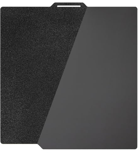 TIOPY Glatte PEI+Texturierte PEI Bambulab Build Plate 257x257mm, 3D Doppelseitige Druck Federstahl für Bambu Lab X2D X1 X1C X1E P1P P1S P2S A1, 257x257mm Textured Druckplatte, Schwarz