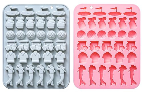 Golf Ball Cake Molds, 2PCS Golf Silicone Moulds Sphere Chocolate Molds for Candy Cupcake Jelly