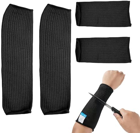 Zevmi 2 Paar Schnittschutz-Ärmel - 21cm/41cm Atmungsaktive Unterarmschützer | Atmungsaktive Hitzebeständige Unterarmschützer Rutschfester Armschutz für Schneiden Schnitzen Küche und Gartenarbeit