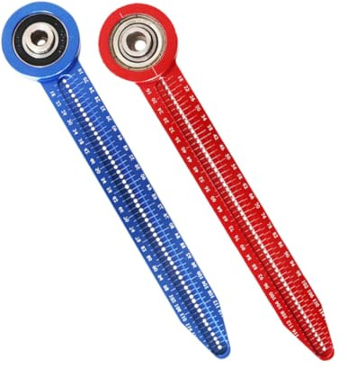 EXCEART Regla de Carpintero Portátil de Aleación de Aluminio para Dibujo Circular Calibre de Marcado Redondo Mini Rojo y Azul Herramienta Multifuncional para Carpintería E Ingeniería