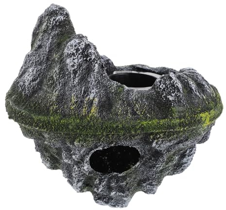 TOYANDONA Floating Aquarium Plant Island with PVC Fish Tunnel Shelter Betta Tank Accessory Shrimp Hideout Cave Fish Tank Decoration