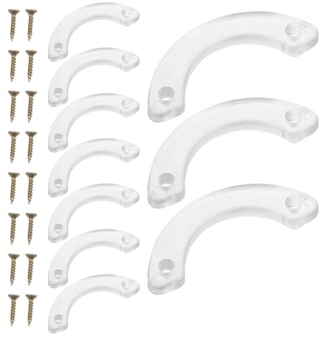 Genérico Topes de Cajón Transparentes Antideslizantes de Pvc Semicurvos con Tornillos, Kit de Reparación para Fondo de Cajones de Muebles, 30 Piezas para Cocina, Baño y Tocador