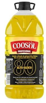 Profesional Olio di Girasole Alto Oleico Raffinato, 3 bottiglia da 5L, Stabile ad Alte Temperature
