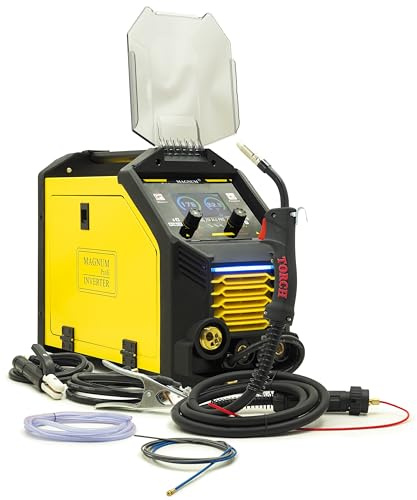 MAGNUM MIG MAG - Saldatrice combinata in alluminio, 230 V, Puls Synergic Inverter 200 A, senza gas, multiprocesso, saldatrice a gas protettivo, MIG 201 ALU PRO Bestschweissen.de
