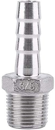 1 x Verbindungsstück für, Pneumatische Verschraubungen Schnellverschlusskupplungen Schlauch, Barbel-Schlauch, Adapter, Schwanz, aus Edelstahl, SS304 1/8 Zoll ~ 3/4 Zoll (3/8 x 10 mm)