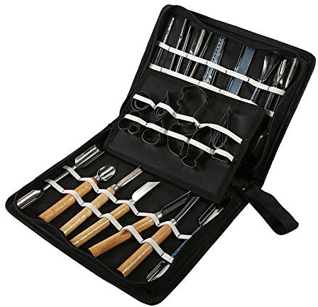 46Pcs Scalpello Set Carving Set di utensili per intaglio da portatile Set di strumenti per la cottura di frutta e verdura