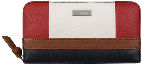 TOM TAILOR Juna Damen Geldbörse Portemonnaie Reißverschluss Groß Blau