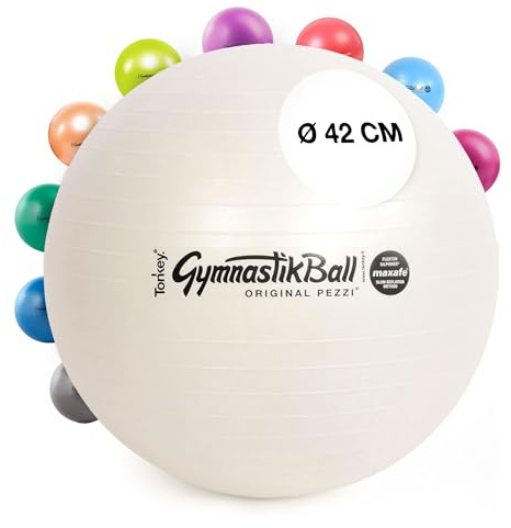 PEZZI Gymnastikball Maxafe Sitzball | Sitzball mit Burst-Proof-System, belastbar bis 400 kg, für Therapie, Sport und Büro