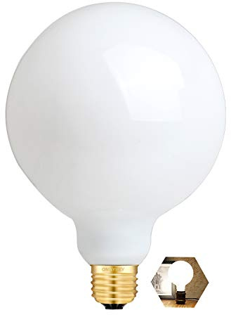 OMAYKEY 15W Dimmable Large LED Globe Bulb 100W Equivalent 1000 Lumens, 3000K Soft White E26 Medium Base, Vintage Edison G125 Large Globe Edison Style LED Filament Light Bulb, Deep Dimming Version