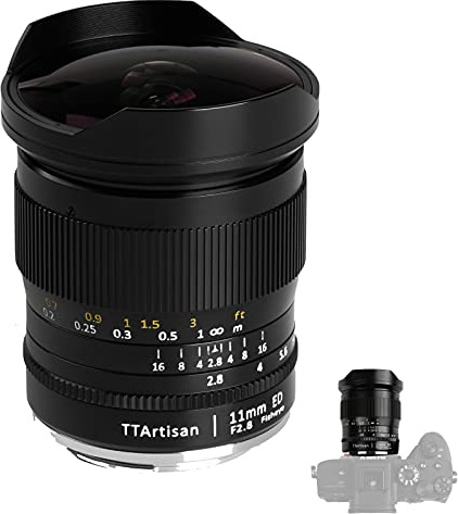 TTArtisan Lente de cámara F2.8 de 11 mm compatible con cámaras Sony E Mount como A7 A7II A7R A7RII A7S A7SII A6500 A6300 A6000 A5100 A500