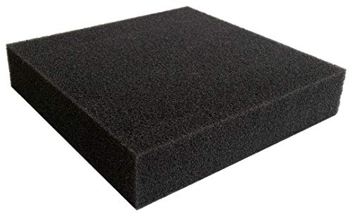 Poret Premium German Quality Sponge aquarium Polyether Filter Foam Media HMF Pad sheet pond fish Shrimp 31x30x3cm (Black, PPI 30)