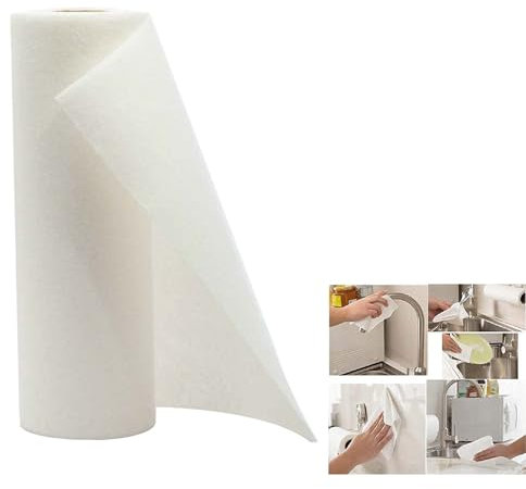COOK CONCEPT - KB6043 Papel de Cocina Reutilizable Ultra Absorbente - 20 Hojas Lavables - Práctico para Cocina - Ahorro de Espacio - Dimensiones 8.5 x 8.5 x 28.3 cm - Color Marfil