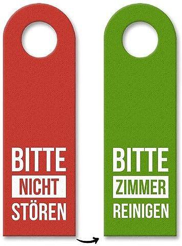 Bitte nicht stören oder Zimmer reinigen Türhänger in Rot-Grün Hotel Gasthaus
