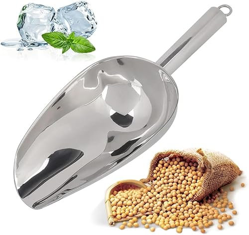 DEWIN Paletta per Alimenti, Paletta per Gelato, Paletta per Alimenti Multifunzionale, Paletta per Frutta Secca Elegante in Acciaio Inossidabile in Chicchi di Caffè Ghiacciati (18 OZ)