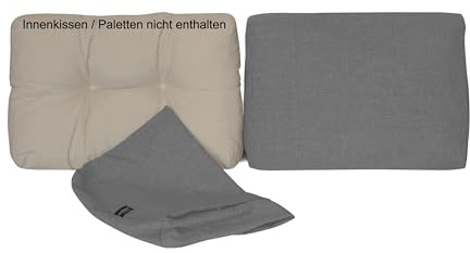 LILENO HOME Palettenkissen Bezug Grau - Ersatzbezug für Rückenkissen /