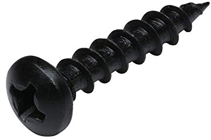 100 Pack Rok Hardware #6 x 3/4 Coarse Deep Thread Pan Head Screws Black Phosphate Wood MDF