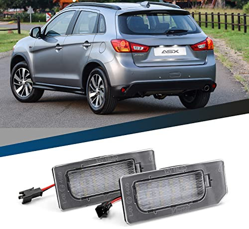 njssjd LED-Kennzeichenbeleuchtung hinten Tag Lampe kompatibel mit 2010-2021 Mitsubishi ASX Peugeot 4008 C-itroen C4 Aircross Xenon weiß Canbus fehlerfreie Kennzeichenbeleuchtung