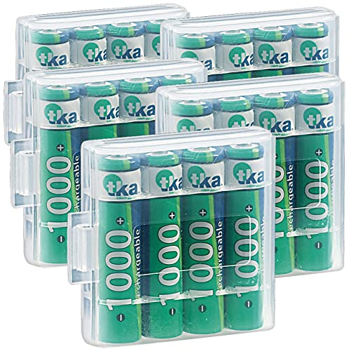 tka Köbele Akkutechnik Akku Batterien: 20er-Set NiMH-Akkus Typ AAA/Micro, 1.100 mAh, mit Aufbewahrungs-Box (wiederaufladbare Batterien, 1,5V AAA, Radio)
