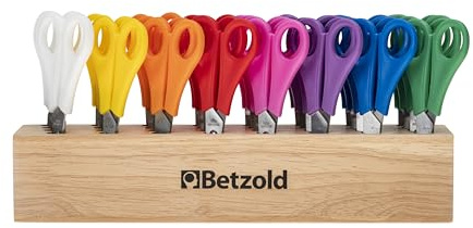 Betzold Scherenständer aus Holz, inkl. 32 Scheren | für Rechts- und Linkshänder