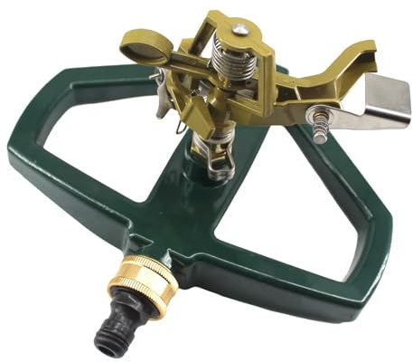 Pulsierende Impulsregner mit Metallbasis, um 360 Grad drehbares Sprinkler-System für große Fläche, Hof, Rasen, Gras, Garten