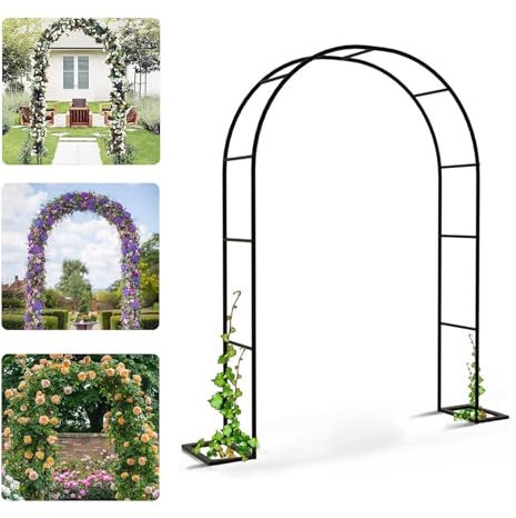 Gartenbogen aus Metall, große Hochzeitsbögen Laubenspalier Robustes Weinreben-Torbogen-Pergola-Spalier für Pflanzen Stützrosen Klettertorbogen Gartendekoration(350x220x40CM/11.5x7.2x1.3ft)