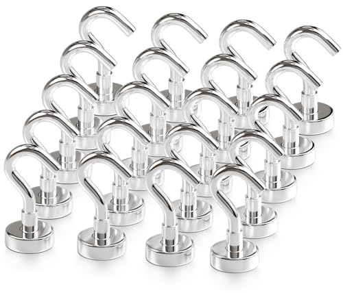 X-bet MAGNET Lot de 20 crochets magnétiques argentés (12,2 kg)