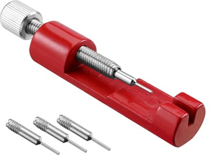 WOCCI Strumento per la Rimozione del Cinturino Orologio con Maglie Metalliche per Orologiai, Rimozione del Perno Dritto, Regolazione della Lunghezza del Cinturino (Rosso)