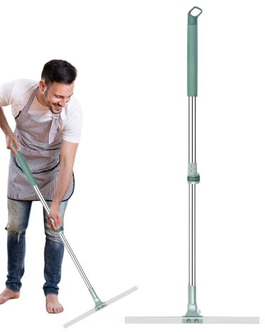 Scopa in silicone, scopa per raclette in silicone, scopa raschietto con manico telescopico, scopa multifunzione, tergipavimento per soggiorno, cucina, bagno