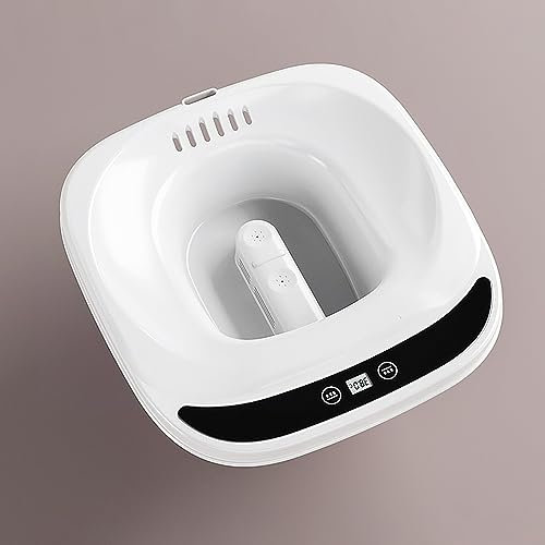 KHYTEBV Electric Sits Bath Soak Pan, Sitz Bath for Toilet Seat Personal Washing Bidet Bowl Sit Bath with Flusher Steam Seat Bidet for Postpartum Car