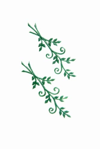 INNA-Glas Wachsverzierung Zweige WITALINA, 2 Stück, dunkelgrün, 8x3cm | Wachsornament