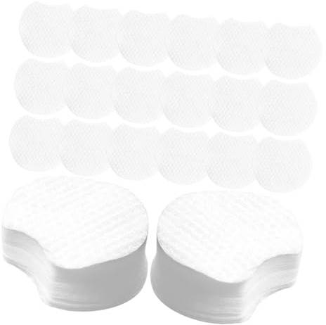 HAMPPLIES Compresses Démaquillantes Semi-circulaires en Tissu Non Tissé Blanc, 1200 Pièces, Doux et Absorbant pour Maquillage et Soins Hydratants du Visage
