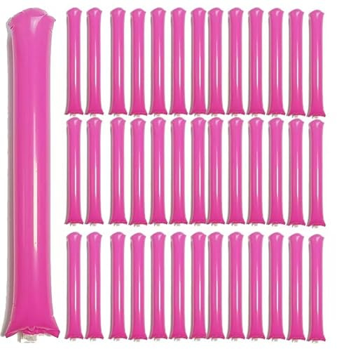 40pcs Round headTeam Spirit Boom Sticks Thunder Sticks Cheering Sticks Team Spirit Plastic Cheerleading Spirit Stick Clapper Inflatable Noise Maker Sports Supply (Pink)