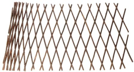 30 x 200 cm Weide Rankgitter Natur ausziehbar, Holz Trennwand Pflanzer Gartenzaun, Hölzerne Pflanze Unterstützung Zaun, Erweiterbares Rankgitter für Kletterpflanzen Rankgitter (1 pcs,Holz)