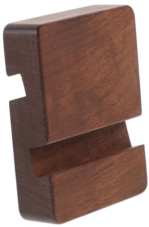 Homoyoyo Soporte Multifuncional para Teléfono de Madera Color Café Borde Liso y Diseño Redondo Adecuado para Oficina, Protege Dispositivo y Ofrece Estabilidad