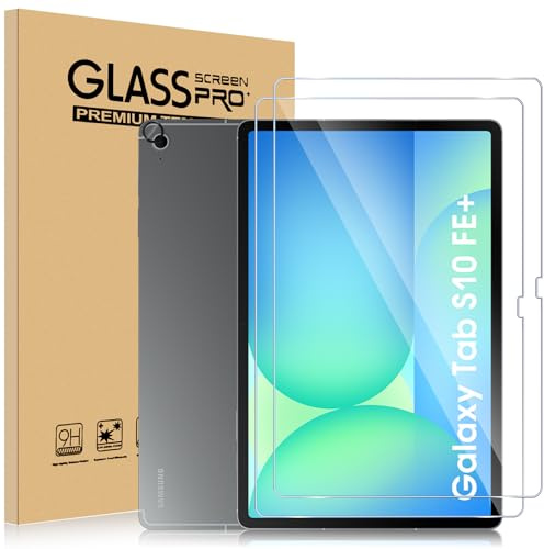 ELYCO Schutzfolie für Samsung Galaxy Tab S10 FE Plus/S10 FE+ für Panzerglas | 2 Stück Displayschutzfolie + 1 Stück Kamera Schutzglas, 9H Härte, Anti-Bläschen Panzer Schutz Glas, HD Klar