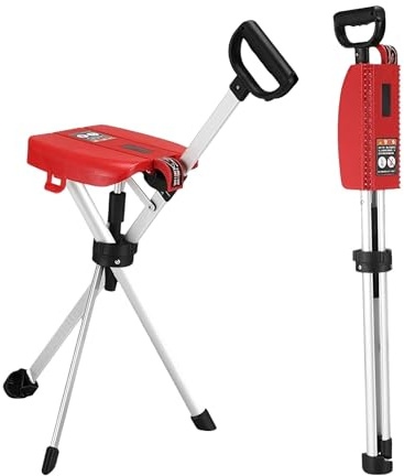 HZWJD Canne-Siège/Chaise Pliante Canne De Marche Siège Portable Supportant Jusqu'à 110 Kg Unisexe,pour La Marche Et Les Pauses Red