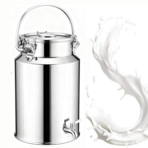 YLKJCE bidon Alimentaire 3/5/10/15 L avec Robinet,bidon Lait INOX pour Huile Et Aliments pour Stockage(Capacity,10 Liter)