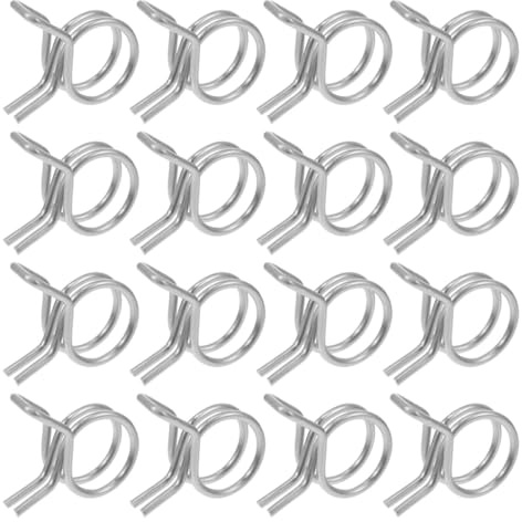 Ciieeo 50 Stück Edelstahl 304 Doppelring Federklemmen Schlauchschellen 9mm für Kraftstoff Wasser und Gartenschläuche