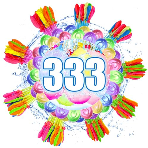 333 Piezas Globos de Agua, Llenado Rápido 10 Segundos Autosellantes – Globos Agua para Batalla de Agua al Aire Libre, Juguetes de Agua Jardín Playa Piscina