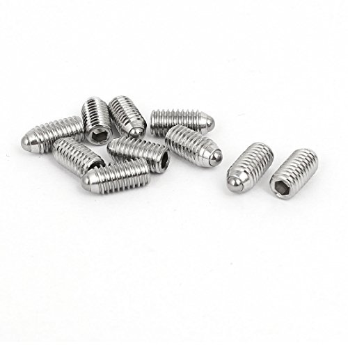 sourcing map 10stk M6x12mm 304Edelstahl Sechskant Madenschraube Set | Schraube Feder Kugel