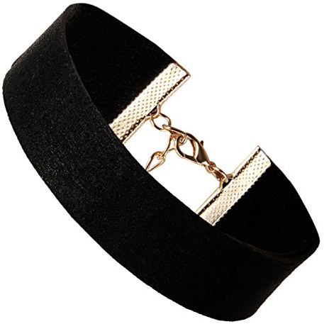 Flongo Velvet Chokers Band Choker Set Lederhalsband Damen Halskette für Frauen Mädchen, 4 Stück Schwarz Weiß Lila Braun