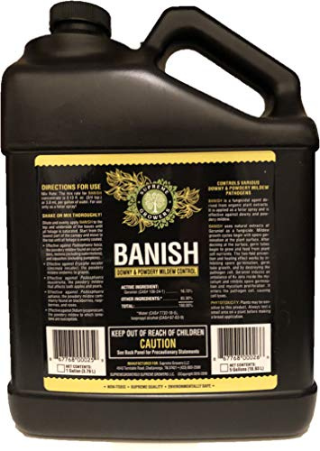 Banish All Natural Fungicide Downey & Powdery Mildew Control Mixes to 960 Gallons of Non-Toxic Spray Proprietary Mixture of Powerful Natural Geraniol 1 Gallon Concentrate