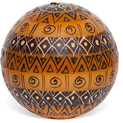 Kapula Kugelkerze groß 'Ebenholz und Elfenbein Design' 12 cm