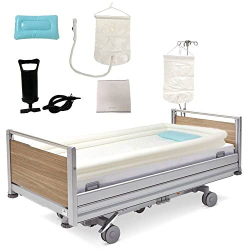 MUTTIY Set Vasca da Bagno Doccia Gonfiabile Medica, Sistema Doccia Portatile sul Comodino, Aiuto ausiliario per Il Bagno Facile a Letto per disabili, Anziani, Costretti a Letto