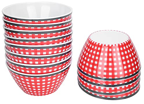 cersalt 12PCS Snack Dish, Salad Bowls Fruit Food Soup Serving Bowl Lovely Dessert Bowl with Melamine Material for Home Restaurant Kitchen Use