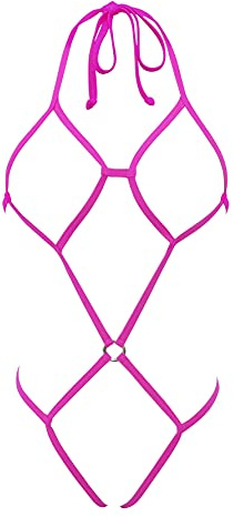 SHERRYLO Sexig Mini Monokini Extreme Micro Bikinis för Kvinnor Olika Sexiga Stilar, Rosenröd, one size