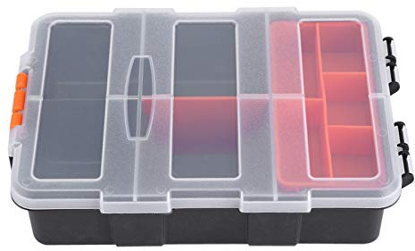 lyrlody Boîte à Compartiments, Boîte à Outils pour Petites Pièces Séparateurs Modulables Couvercle Transparent Boîte à Outils Vide pour Vis Clous Rivets Boulons