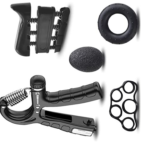MYSUNBAR Handtrainer Fingertrainer 5er Set, iMeshbean Unterarmtrainer Hand Trainingsgerät mit Zählfunktion (0-99), Verstellbarer 5-60 kg Handmuskeltrainer Hand Grip Griffkraft Trainer