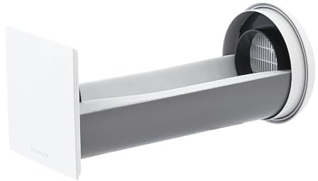 SIEGENIA AEROTUBE DD 160 Wand-Lüfter, dezentrale Wohnraum-Lüftung mit passiver Zu- & Abluft, Lüftungsanlage zur Frischeluftzufuhr mit Filter, Schalldämmung und dezenter Designblende, Weiß | schalldämmung, passive Zu- & Abluft mithilfe der natürlichen Druckdifferenz, Frischluftzufuhr mit Filter, Designblende,160mm